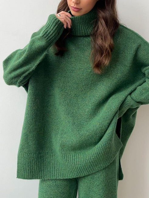 'Keres' Long Sleeve Top and Pants Sweater Set - Celes Fashion